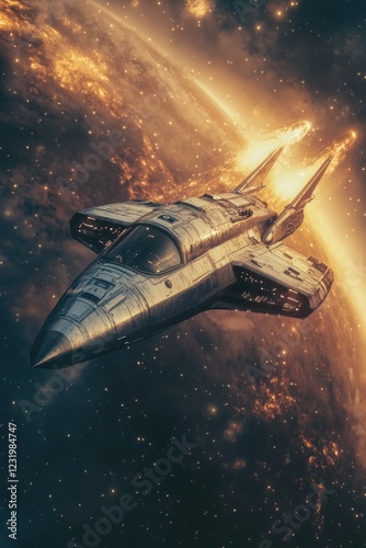 Wallpaper Mural Space Shuttle Flying Through Galaxy Torontodigital.ca