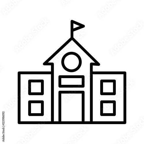 School Building Vector Icon