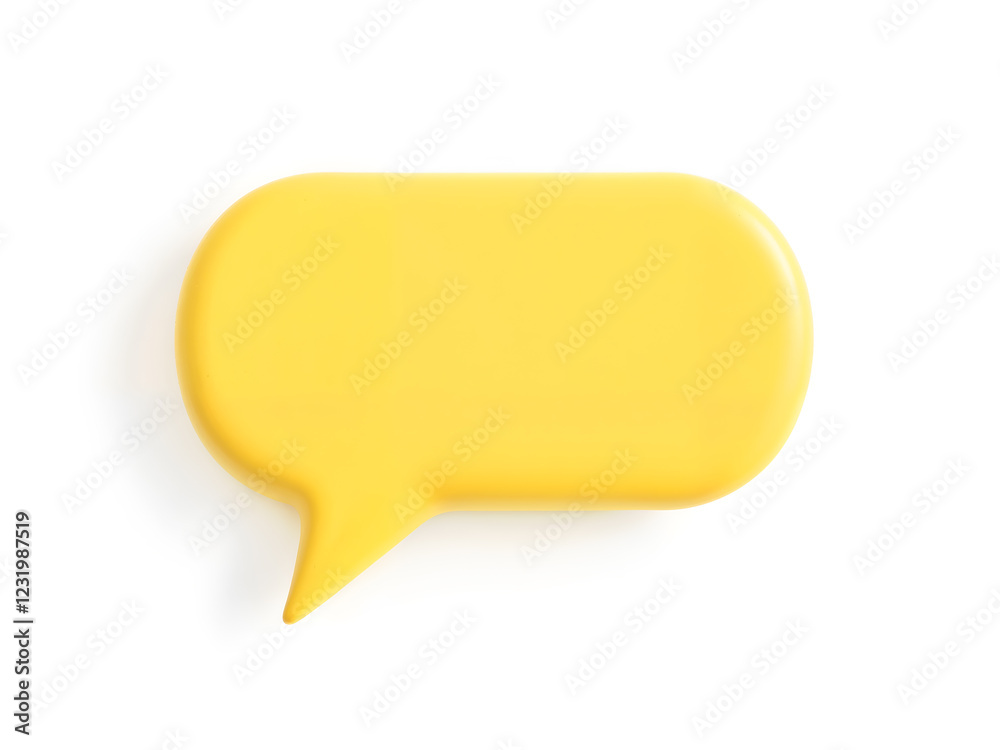 A rectangular yellow speech bubble isolated on white, ideal for text placeholders or design elements. Generative AI A rectangular yellow speech bubble isolated on white, ideal for text placeholders or design elements. Generative AI