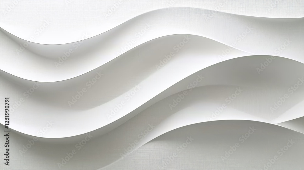 Obraz premium Abstract white wavy paper background.