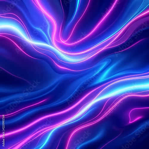 Wallpaper Mural Dynamic Neon Light Streaks in Electric Blue Purple and Pink Torontodigital.ca