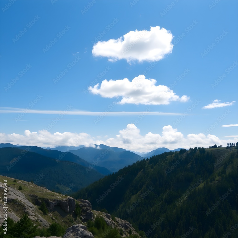Naklejka premium clouds over the mountains