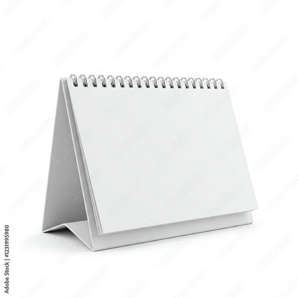 blank desktop calendar mockup on grey background. White blank paper desk calendar mockup isolated on white background. blank desktop calendar mockup on grey background. White blank paper desk calendar mockup isolated on white background.