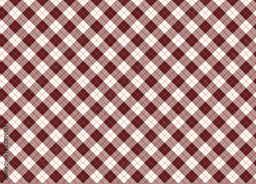 チェック柄のシンプルでシームレスなパターン背景 ピンク/ブラウン