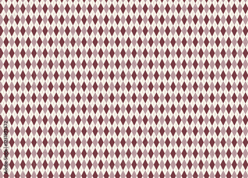 チェック柄のシンプルでシームレスなパターン背景 アーガイル柄 ピンク/ブラウン