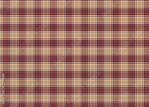 チェック柄のシンプルでシームレスなパターン背景 ブラウン/ベージュ