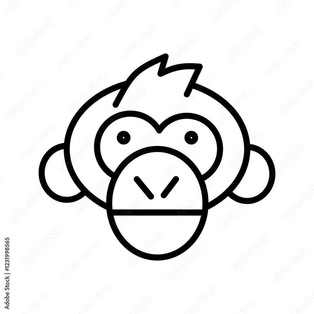 Chimpanzee Vector Icon Chimpanzee Vector Icon