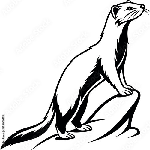Weasel Silhouette Vector weasel Illustration