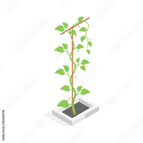 This vibrant, stylized icon showcases a small plant growing in a light purple pot