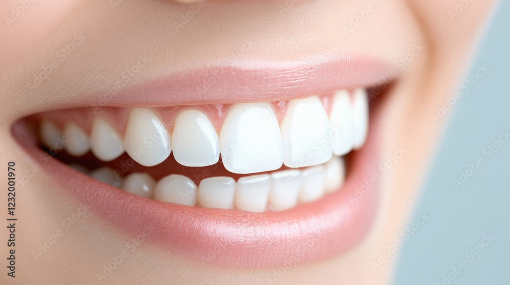 Obraz premium close up of healthy white teeth