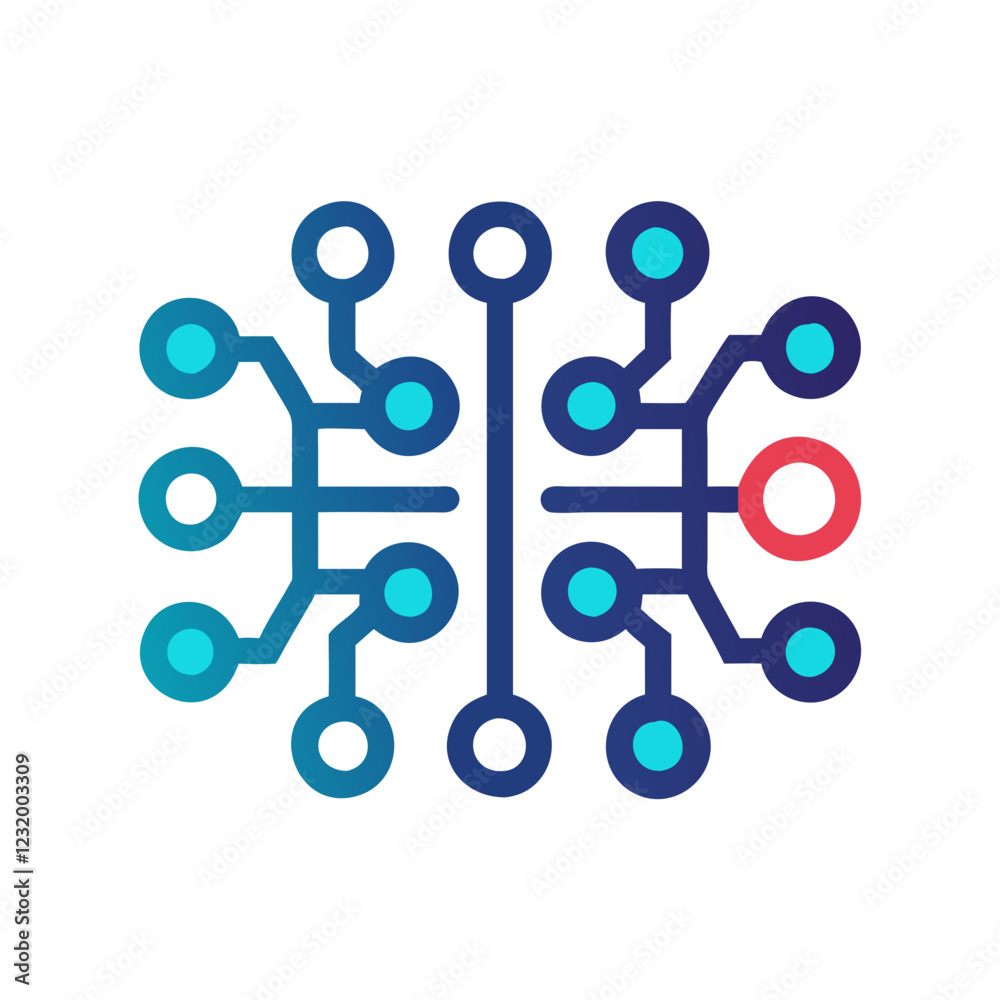 Neural Network Diagram Icon, Vector Illustration Neural Network Diagram Icon, Vector Illustration