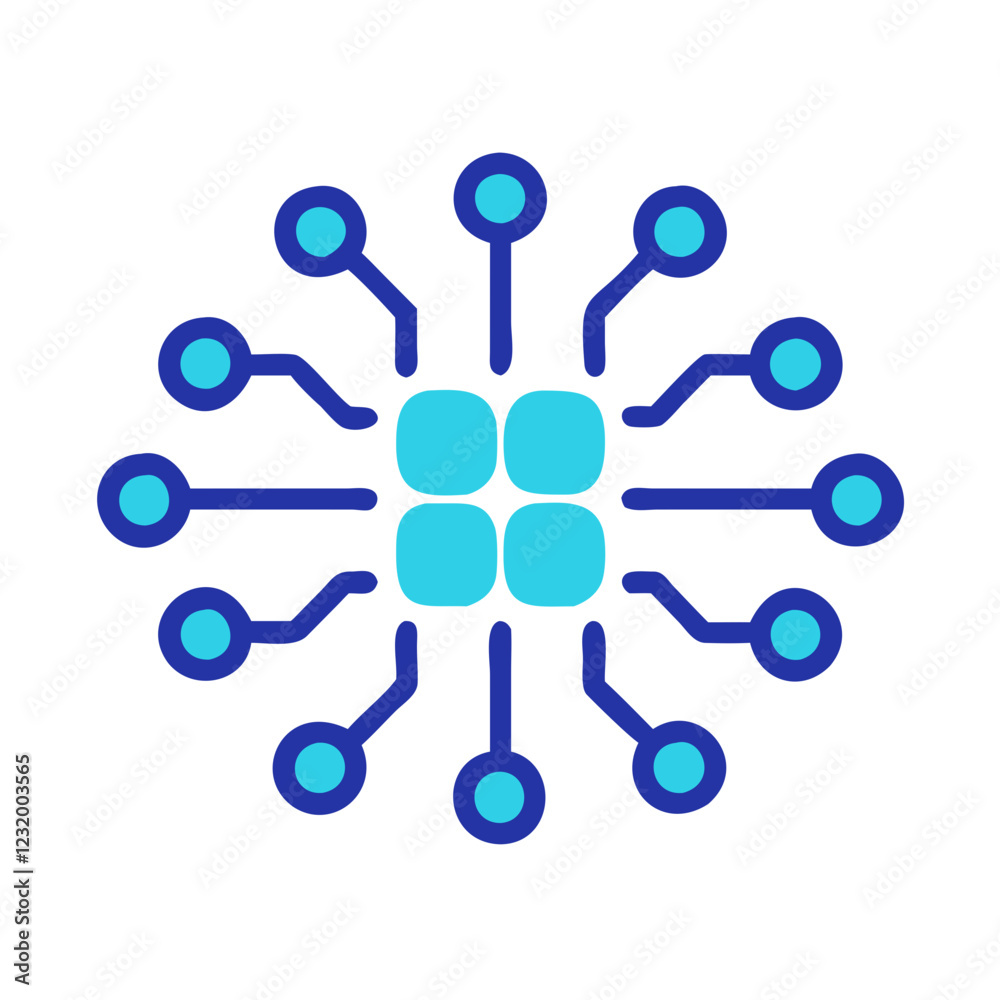 Neural Networks Concept Icon, Vector Artwork Neural Networks Concept Icon, Vector Artwork