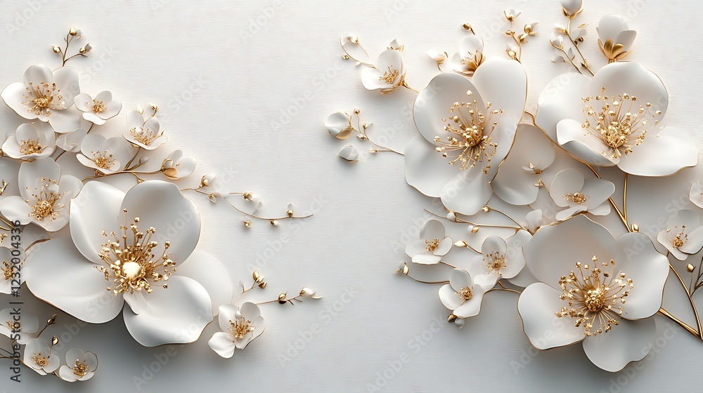 Elegant White and Gold Paper Flower Arrangement Elegant White and Gold Paper Flower Arrangement