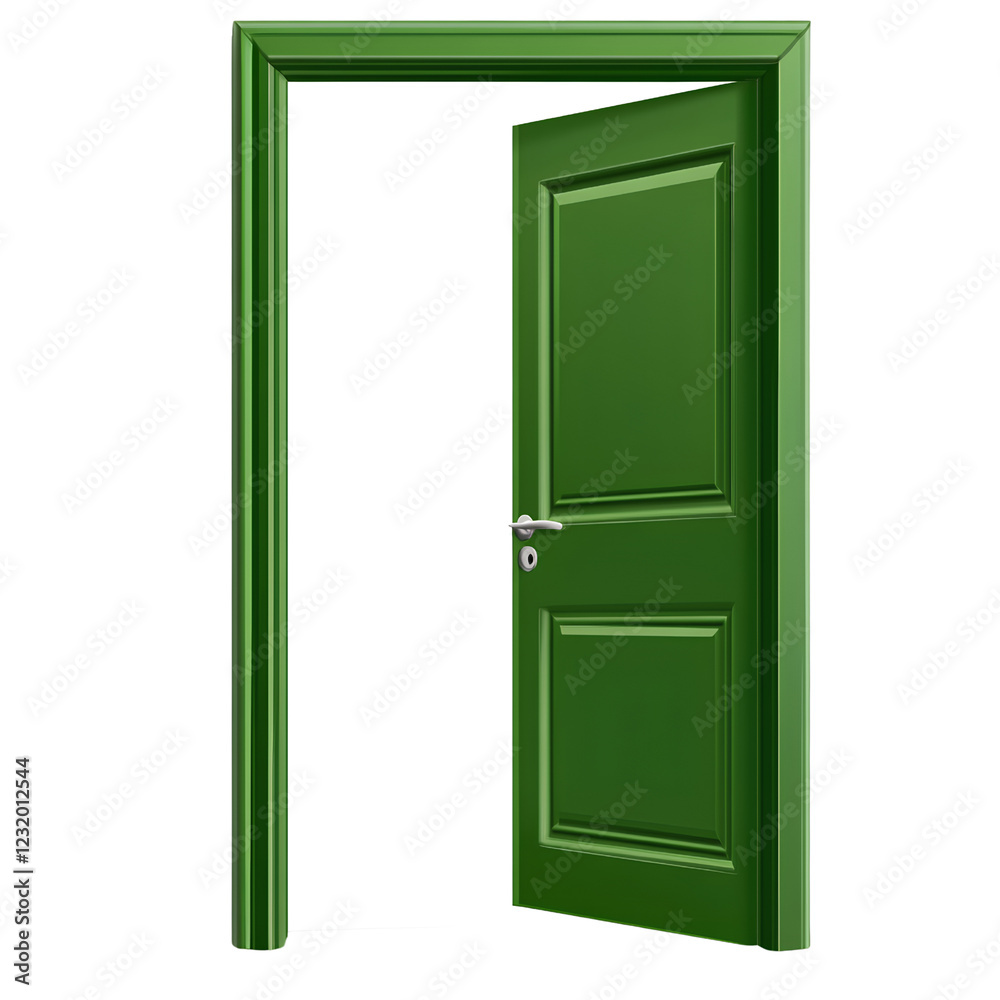 Green door with an open door vector on a transparent background Green door with an open door vector on a transparent background