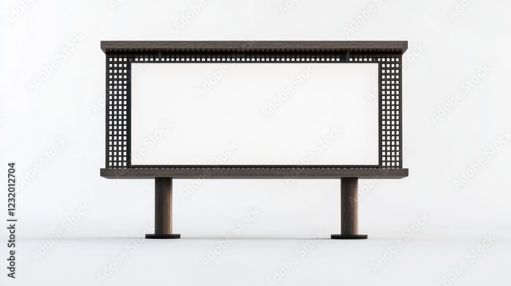 Obraz premium Blank Wooden Billboard Mockup on White Background