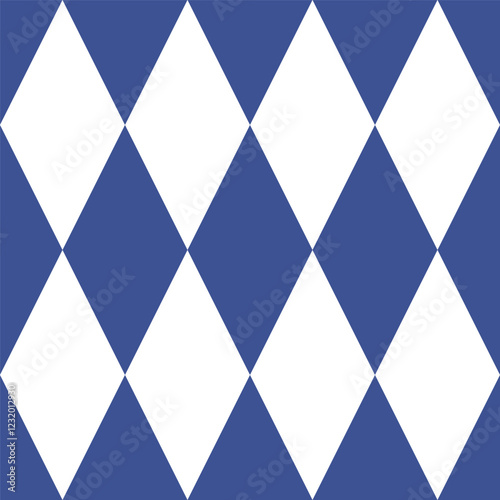 Dichromatic diamond pattern in Bavarian Oktoberfest traditional blue white