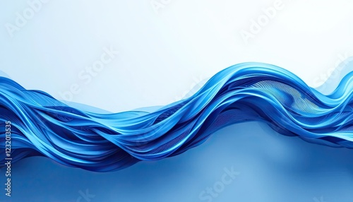 Wallpaper Mural  fBlue abstract wave background on a white canvas, combining AI-generated motion effects and seamless flowing design patterns for dynamic visuals. Torontodigital.ca