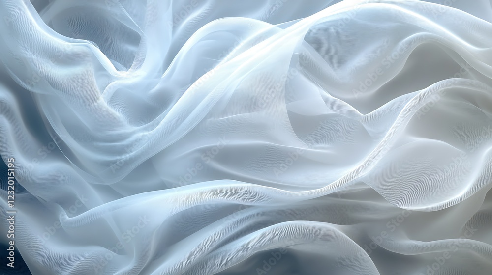 Obraz premium Soft white fabric, flowing waves, textured background, design element