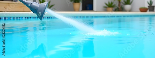 Automatic pool vacuum cleaning clear blue water efficient maintenance photo