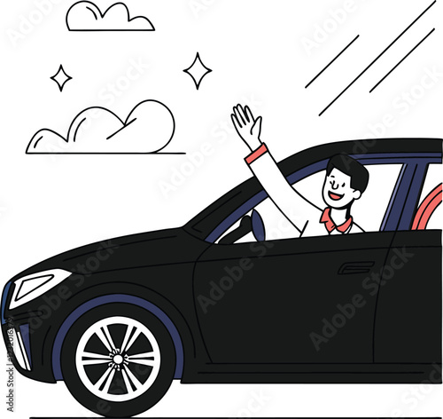 person driving a car