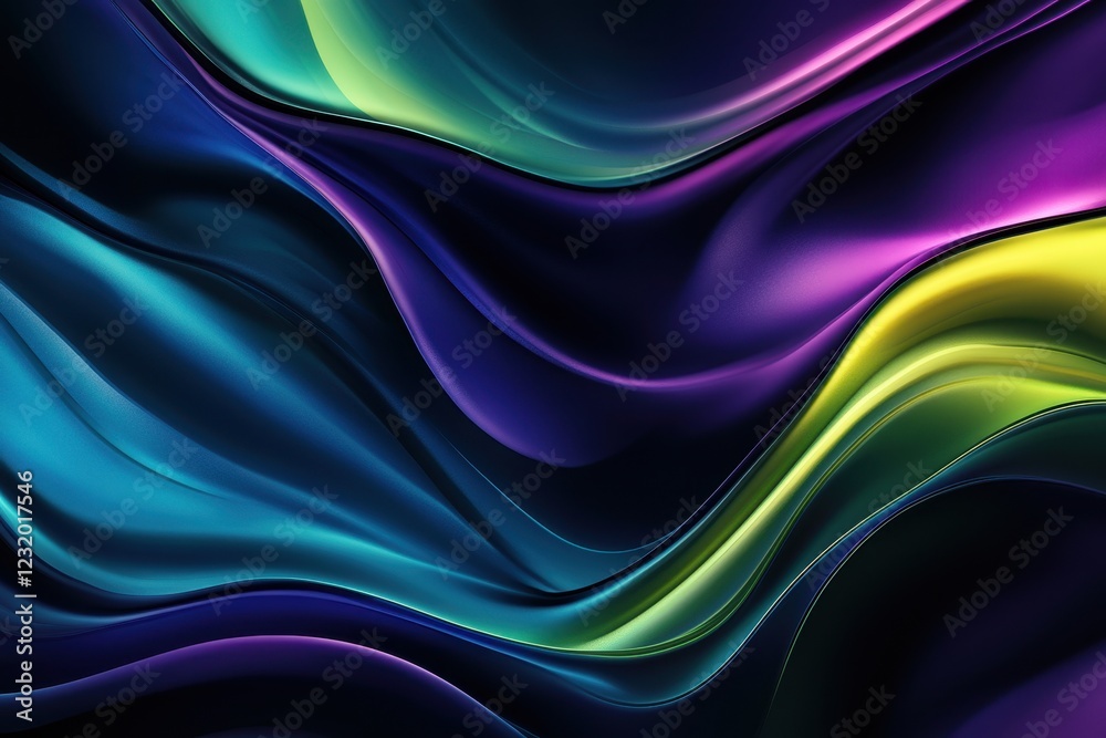 Abstract swirling neon waves, dark background, digital art, website design Abstract swirling neon waves, dark background, digital art, website design