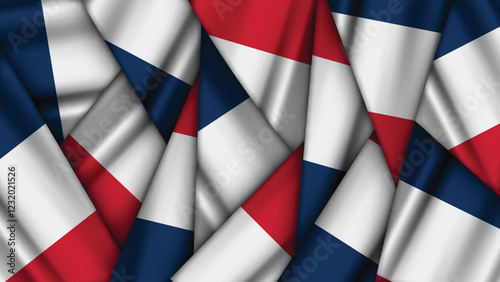 Set of FRANCE Flags Stacked on Top of Each Other