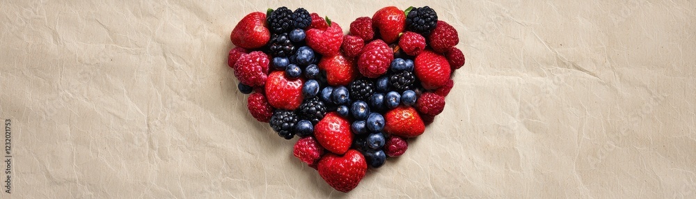 Heart Shaped Arrangement of Fresh Berries Strawberries Raspberries Blueberries and Blackberries Heart Shaped Arrangement of Fresh Berries Strawberries Raspberries Blueberries and Blackberries