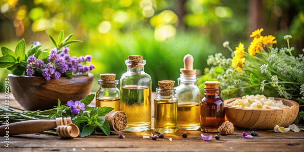 Aromatherapy essential oils and herbs in a spa-like setting, wellness, relaxation, wellness, relaxation Aromatherapy essential oils and herbs in a spa-like setting, wellness, relaxation, wellness, relaxation