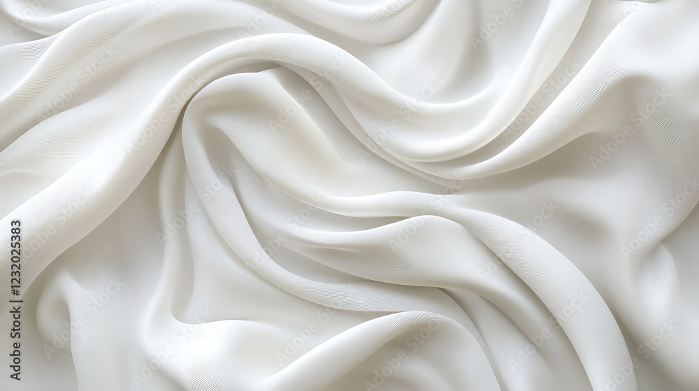 Obraz premium White silk fabric texture, draped, soft folds, elegant background, design element