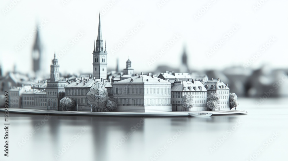 Obraz premium City Model Black and White