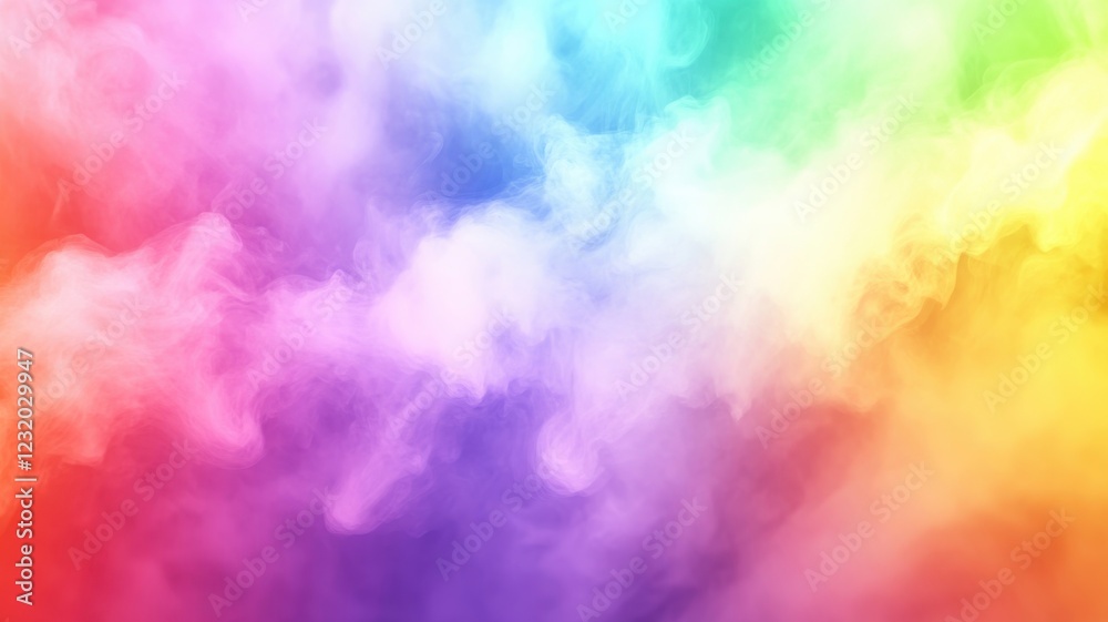 Colorful smoke swirl creating a vibrant rainbow effect in an artistic display for celebrations or events Colorful smoke swirl creating a vibrant rainbow effect in an artistic display for celebrations or events