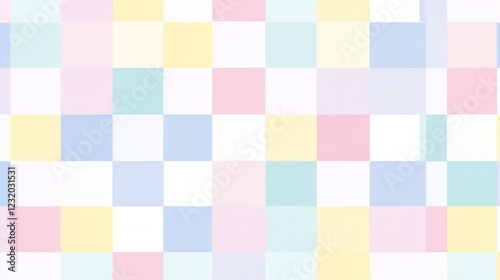 Pastel Checkered Minimalism, subtle geometric design in soft hues, perfect for backgrounds, textiles, or modern decor applications.
