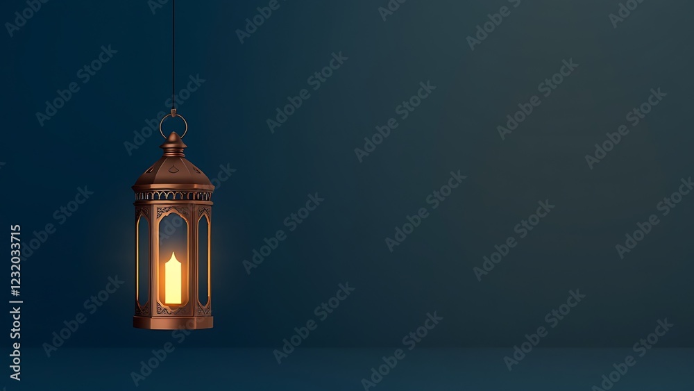 Fototapeta premium serene ramadan background lantern, crescent