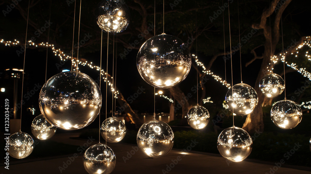 Black background with silver vector balls Black background with silver vector balls