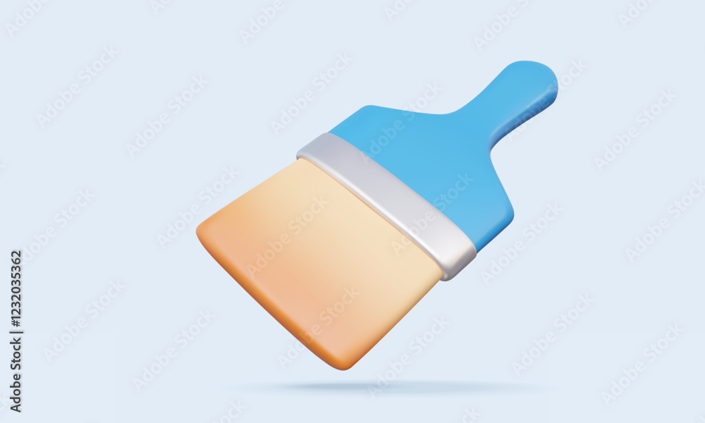 3D vector Blue paint brush icon creativity renovation tool House new repair decoration or Education learn graphic artwork Concept. on isolated on pastel background. illustration element 3D vector Blue paint brush icon creativity renovation tool House new repair decoration or Education learn graphic artwork Concept. on isolated on pastel background. illustration element