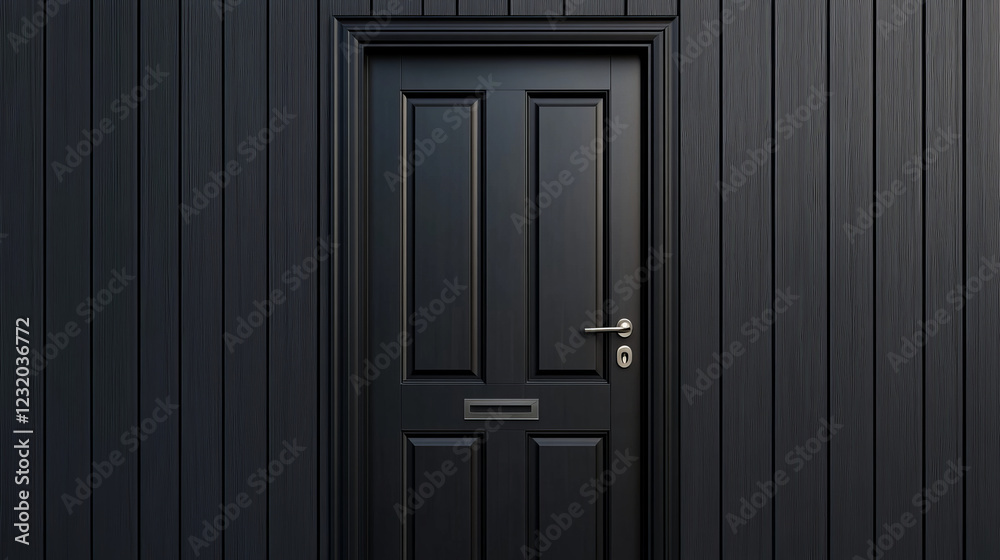 3d open and close house or office front door frame. Realistic black ajar doorframe with handle asset lock and welcome. Closed wooden exit for opportunity elements. Dark shut way to living room design 3d open and close house or office front door frame. Realistic black ajar doorframe with handle asset lock and welcome. Closed wooden exit for opportunity elements. Dark shut way to living room design