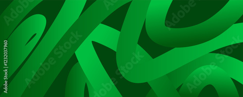 Green abstract wavy gradient background. Green trendy flow neon wallpaper, graffiti, squiggle. Fluid backdrop, liquid, motion graphic. Green gradient vector.
