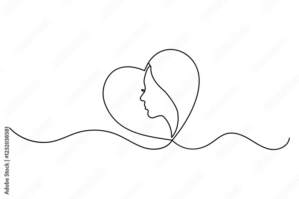 Valentine's Day continuous line drawing of heart and love outline vector icon Valentine's Day continuous line drawing of heart and love outline vector icon