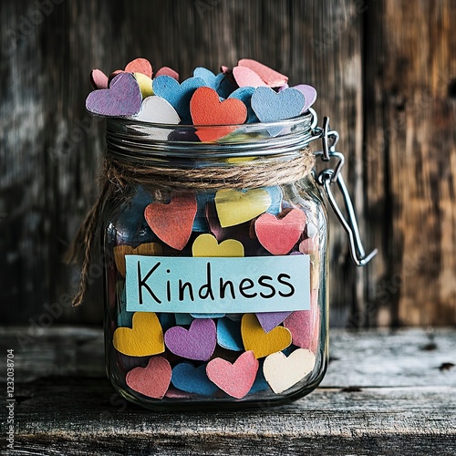 A Jar of Kindness Filled with Hearts and Notes, Random Acts of Kindness Day