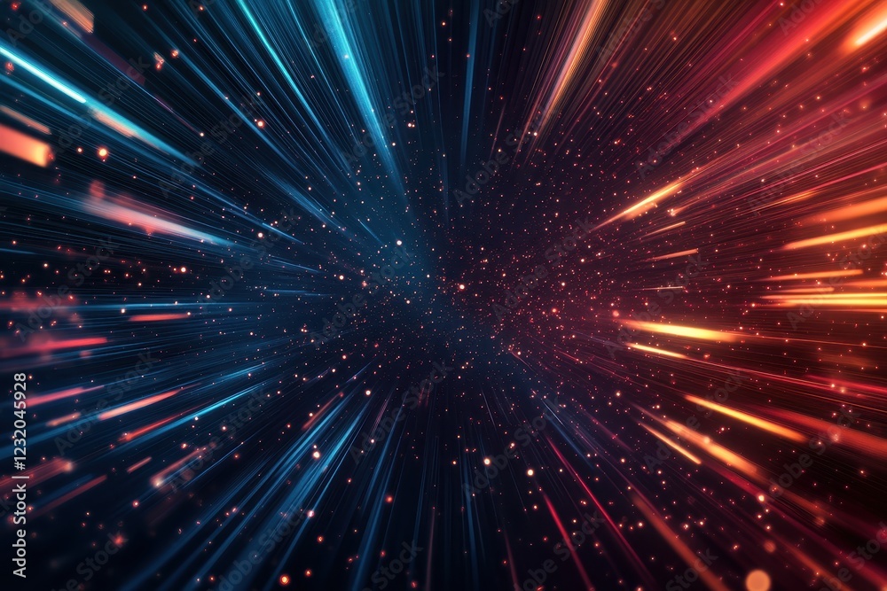 Naklejka premium Hyperspace Jump Streaks, Stardust, Galactic Background