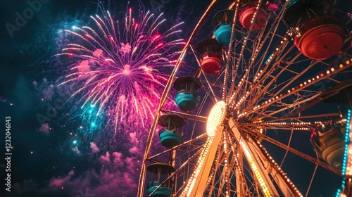 Ferris Wheel with Fireworks