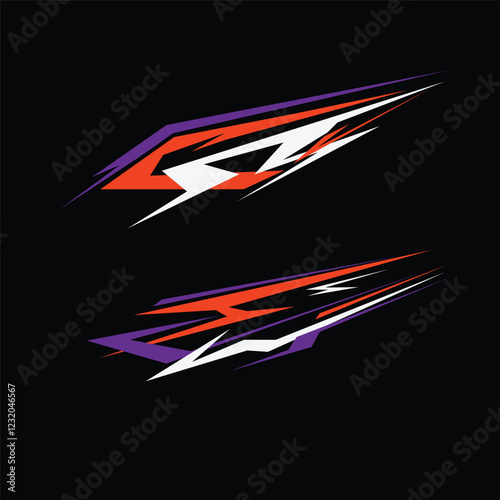 car wrapping decal design vector. car modification decals.
