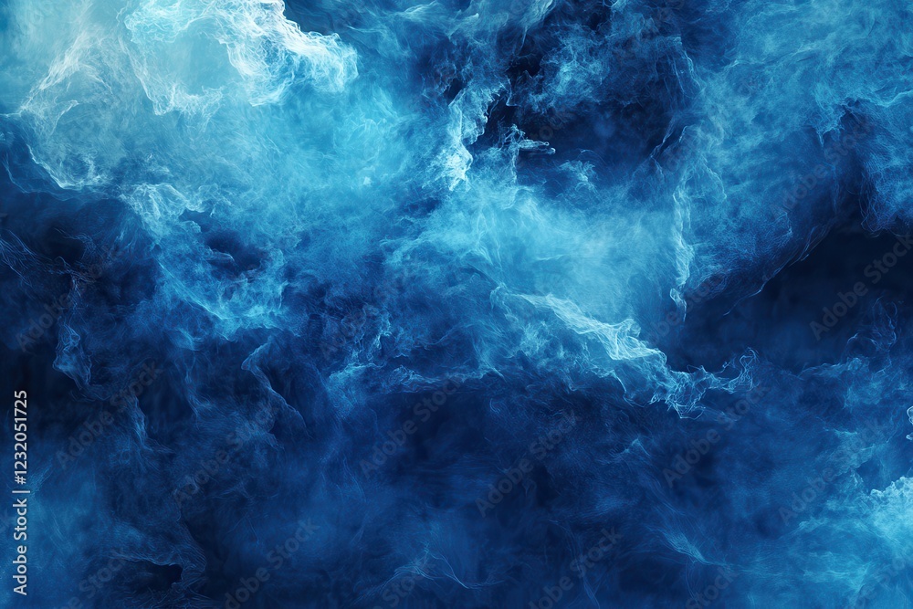 Blue swirling nebula gas cloud, cosmic space background, digital art, design element Blue swirling nebula gas cloud, cosmic space background, digital art, design element