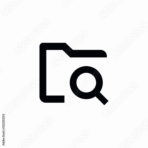 folder search icon sign vector