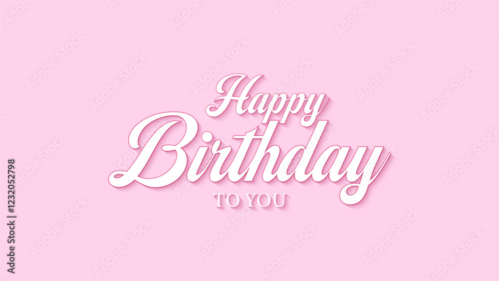 Happy Birthday To You Text lettering with modern hand writing calligraphic in vector illustration. This concept design for thank you card, banner or advertising.
