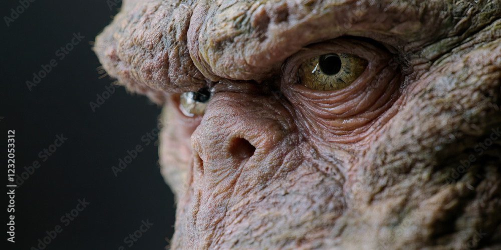 Naklejka premium Close-up of Primate-like Creature Face