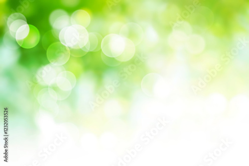 Green abstract bokeh background blur, holiday wallpaper