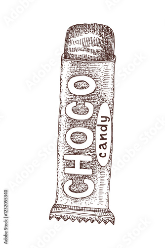 Candy bar packaging hand drawn vector