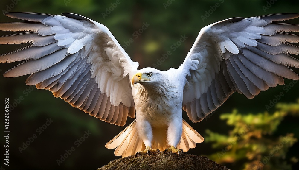 a white eagle with its wings spread out a white eagle with its wings spread out