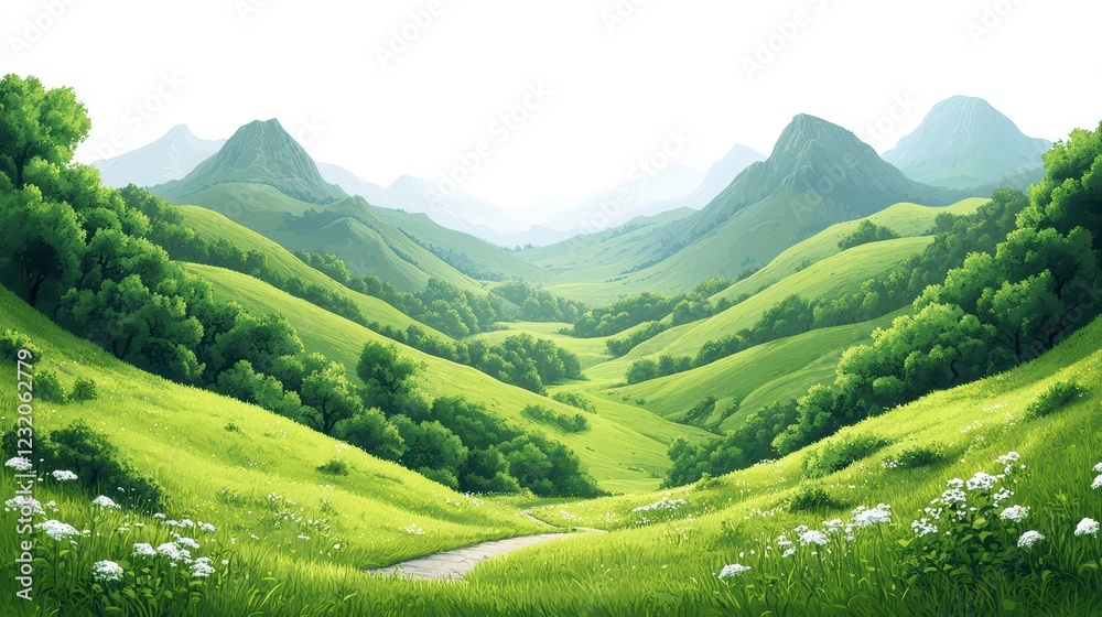 Naklejka premium landscape with grass